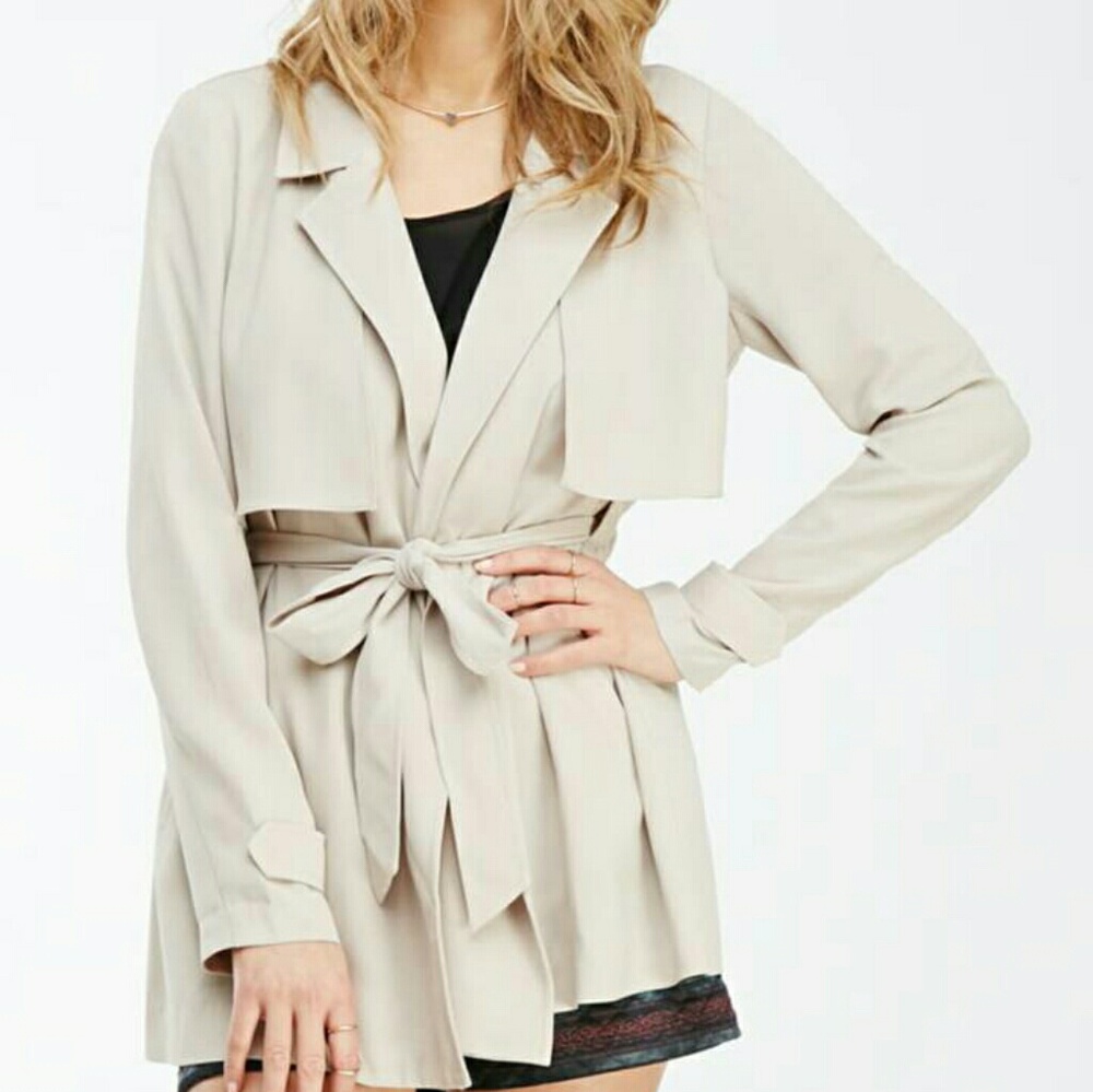 Nude Belted Wrap Trench Coat